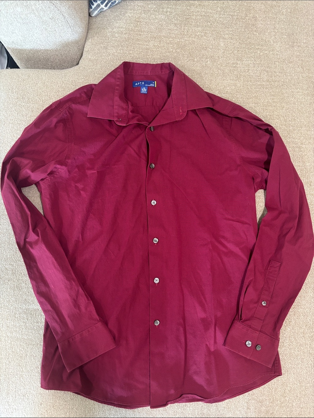 Apt. 9 Men's Wine Button-Up Dress Shirt